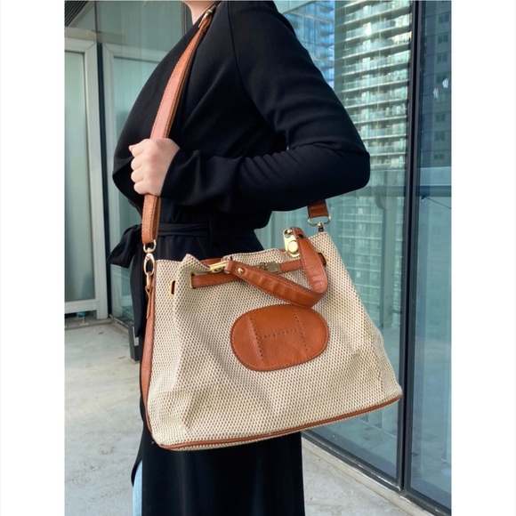 Beige bag with brown details - Picture 2 of 12